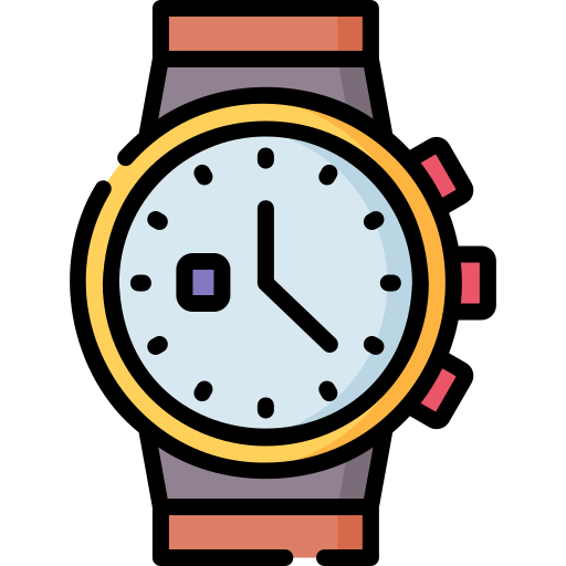 Hand Watch Icon. Wrist Watch Simple Black Line Icon on White Stock Vector -  Illustration of hour, clock: 229027646