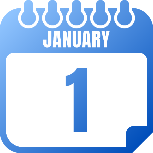 1 january - Free time and date icons