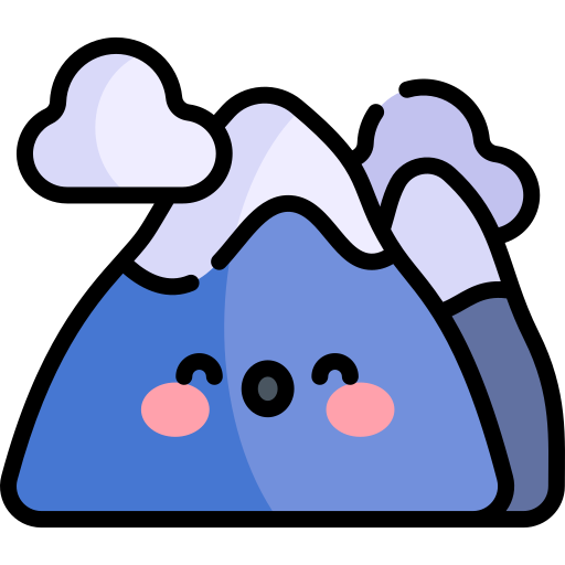 Mountain Kawaii Lineal color icon