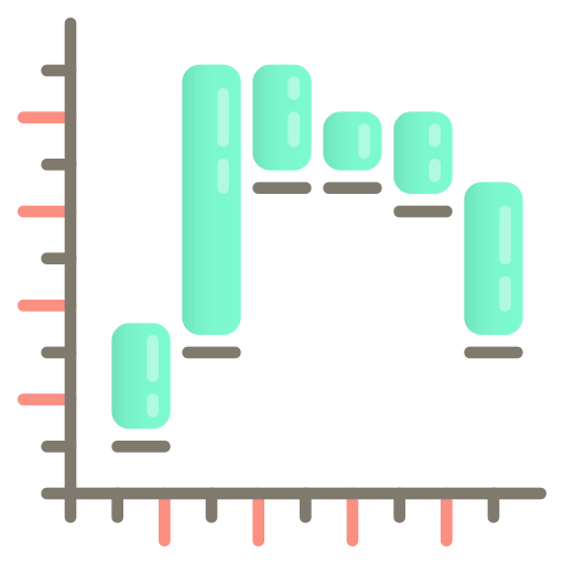 gráfico de cascada icono gratis