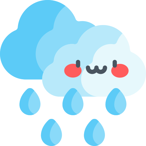 Rain Kawaii Flat icon