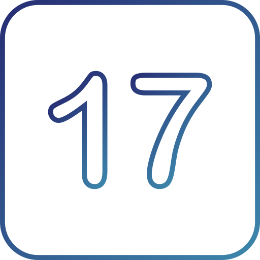 número 17 icono gratis