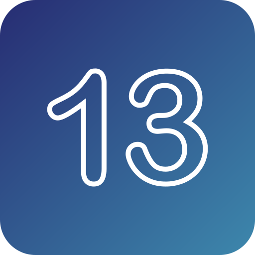 Number 13 Generic Flat Gradient icon