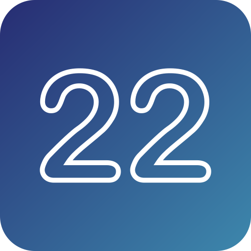 número 22 icono gratis