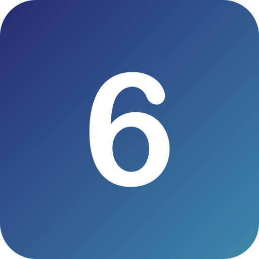 Number 6 Generic Flat Gradient icon