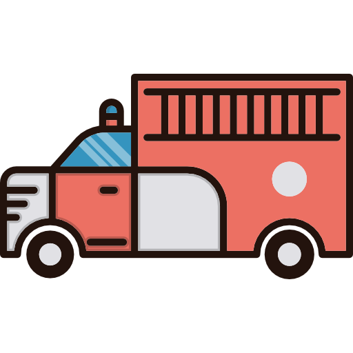 Fire Truck Cubydesign Lineal Color Icon 