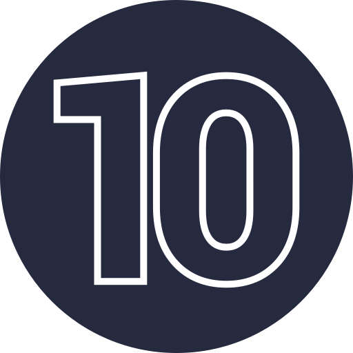 numero 10 icono gratis