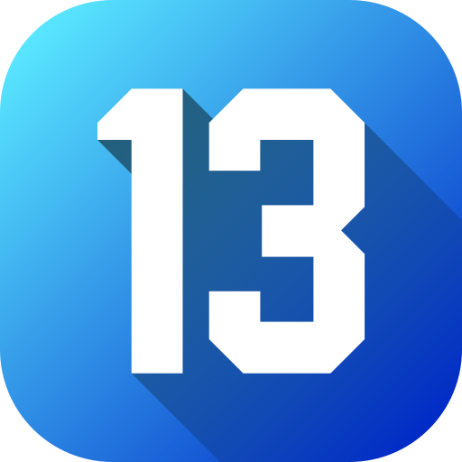 número 13 icono gratis