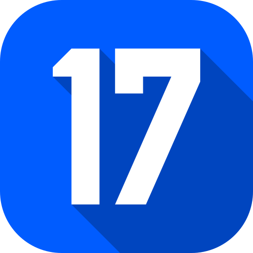 número 17 icono gratis