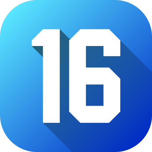 número 16 icono gratis