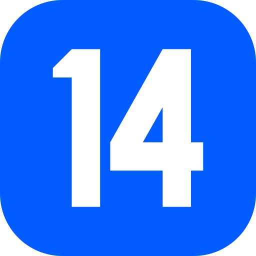 Number 14 Generic Blue icon
