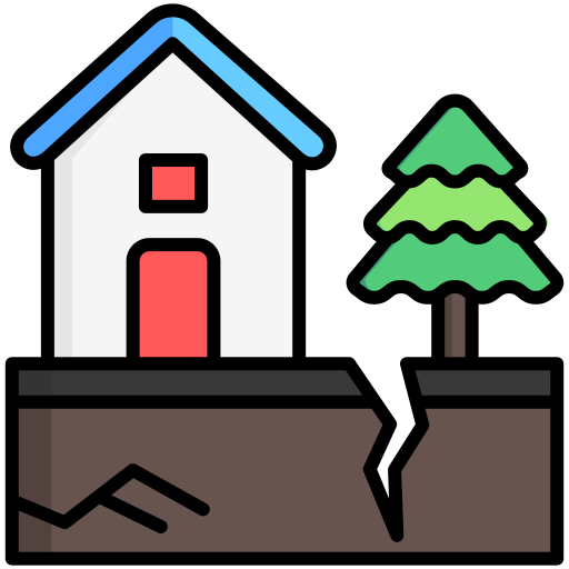 terremoto icono gratis