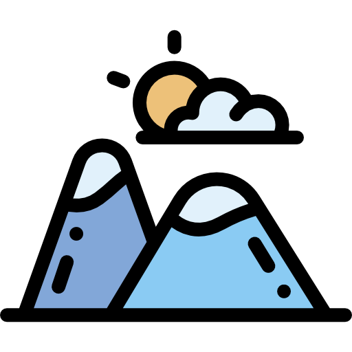 Mountain Detailed Rounded Lineal color icon