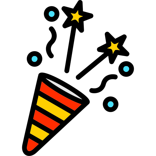 Party popper Generic Outline Color icon