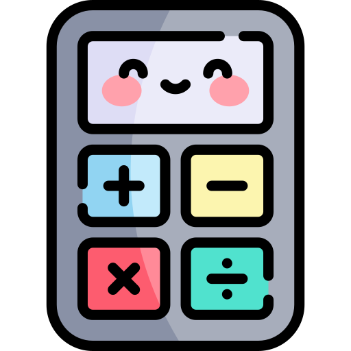 Calculator Kawaii Lineal color icon