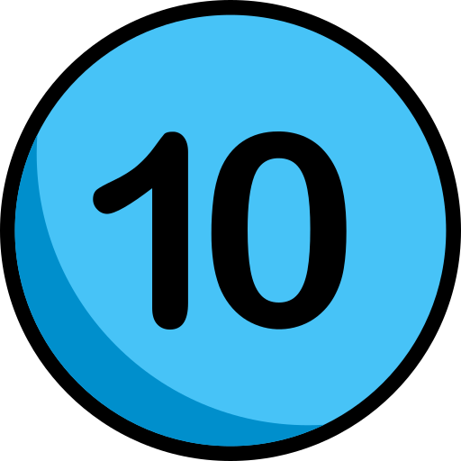 numero 10 icono gratis