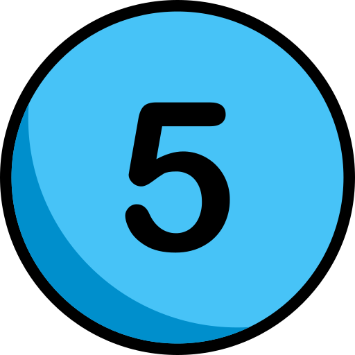 blue number 5