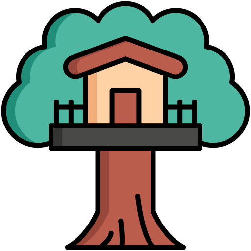 casa del árbol icono gratis