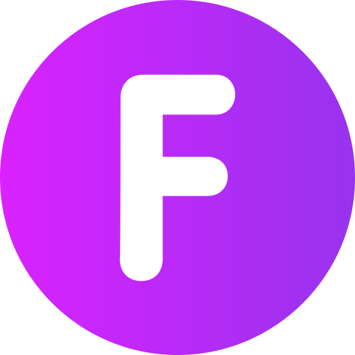 the letter f in purple