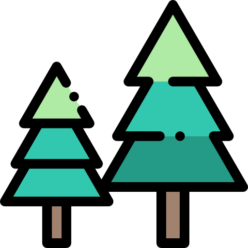 Trees Detailed Rounded Lineal color icon