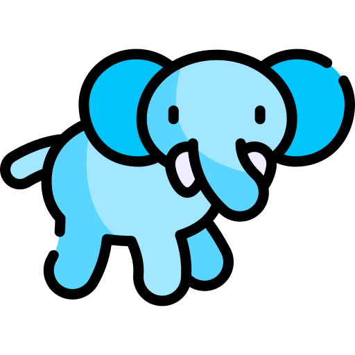 Icono De Elefante Kawaii Lineal Color