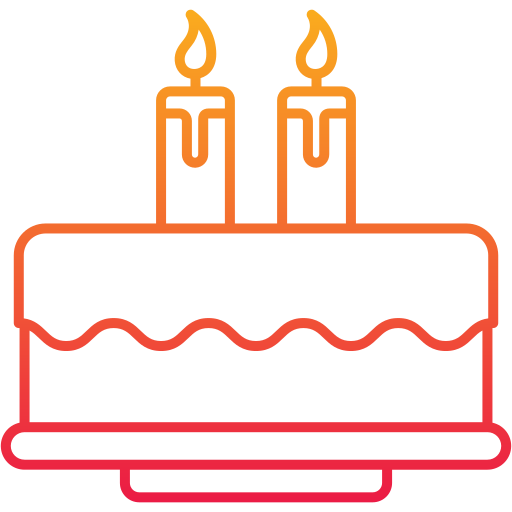 line art cake with three candles | Logo Template by LogoDesign.net