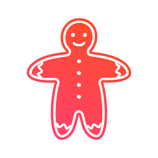 Gingerbread Man Generic Gradient Fill Icon 9635