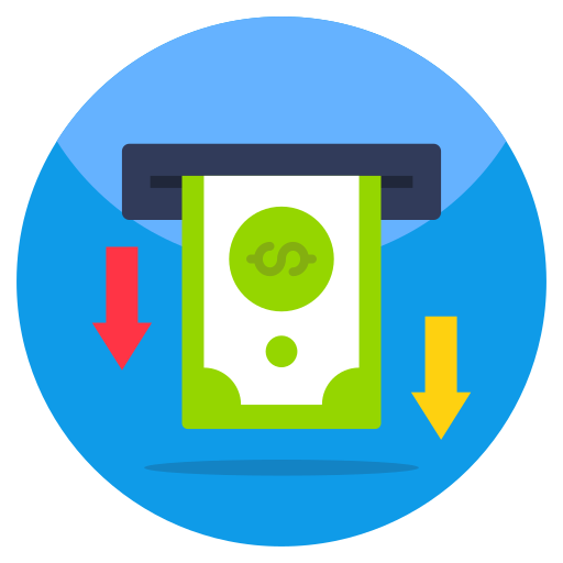 Money withdrawal free icon