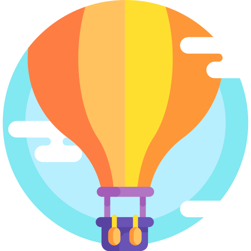 Hot air balloon Detailed Flat Circular Flat icon