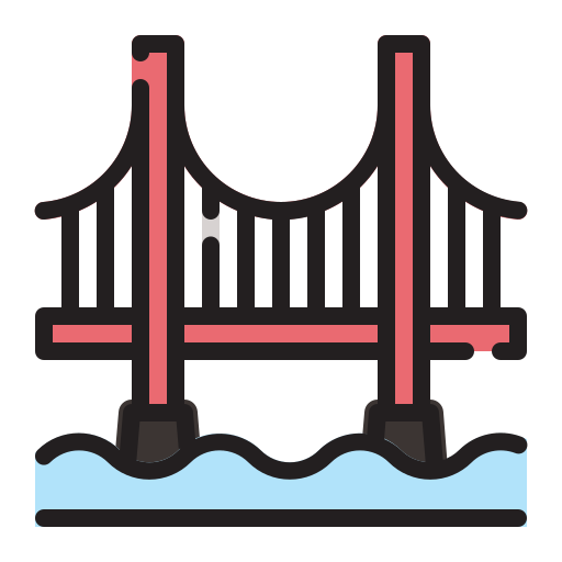 puente de puerta de oro icono gratis