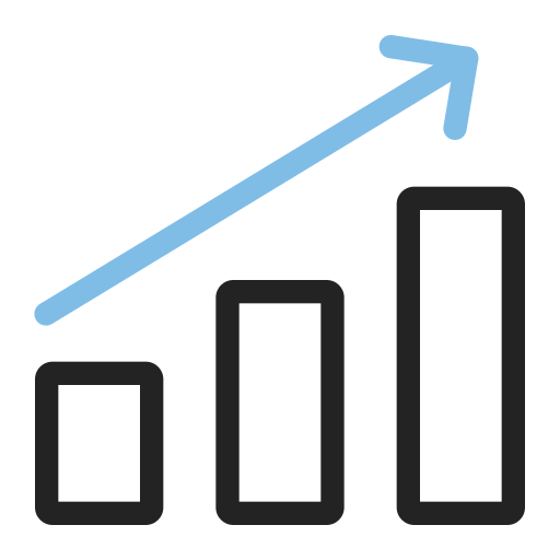 gráfico de crecimiento icono gratis