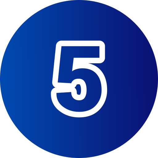 Number 5 Generic gradient fill icon