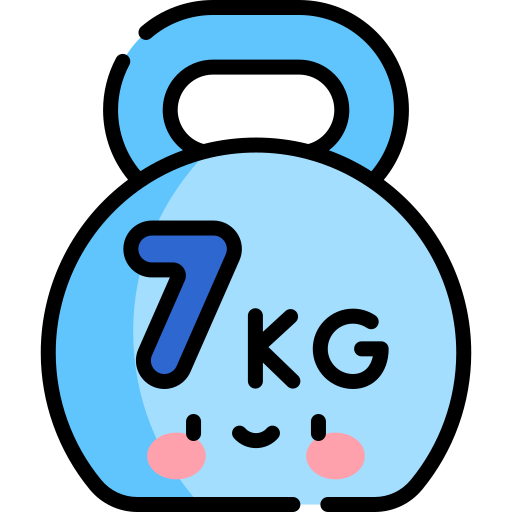 Kettlebell Kawaii Lineal color icon