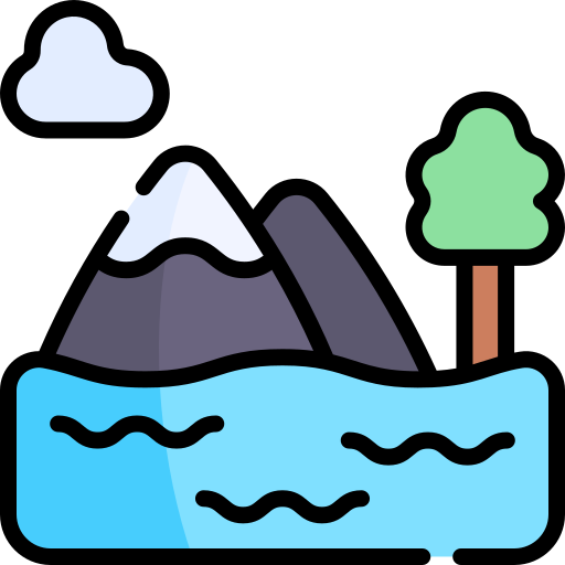 Lake Kawaii Lineal Color Icon