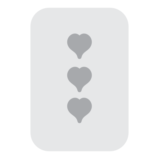 tres de corazones icono gratis