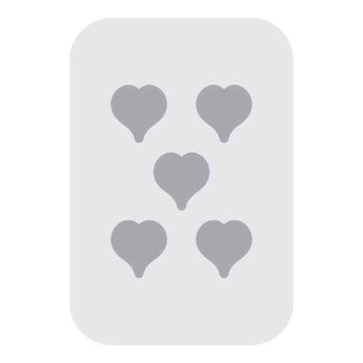 cinco de corazones icono gratis