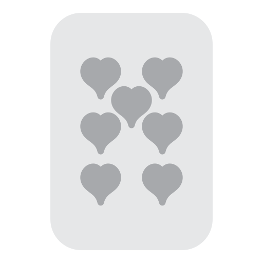 siete de corazones icono gratis