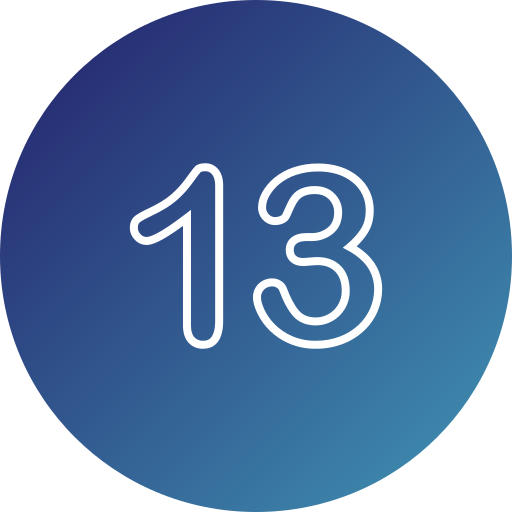 Number 13 Generic gradient fill icon