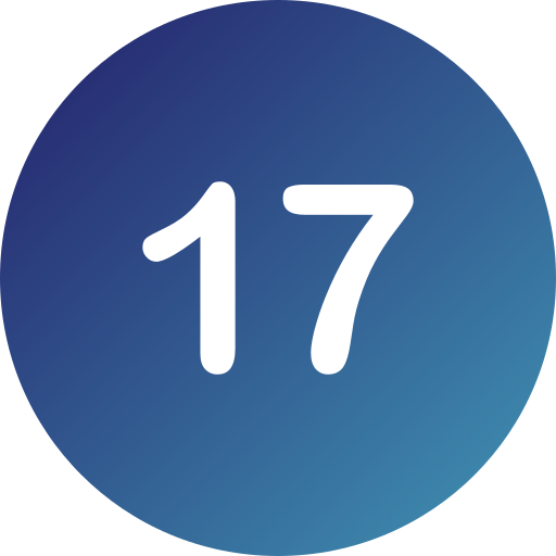 número 17 icono gratis