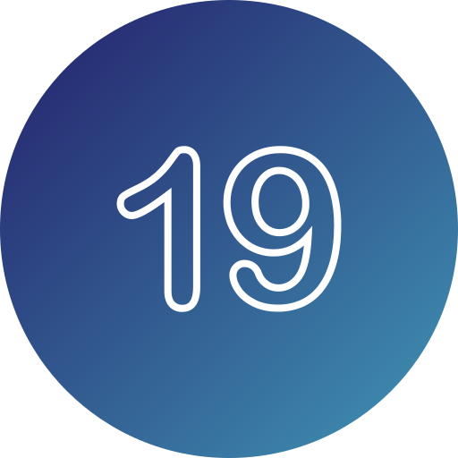 número 19 icono gratis