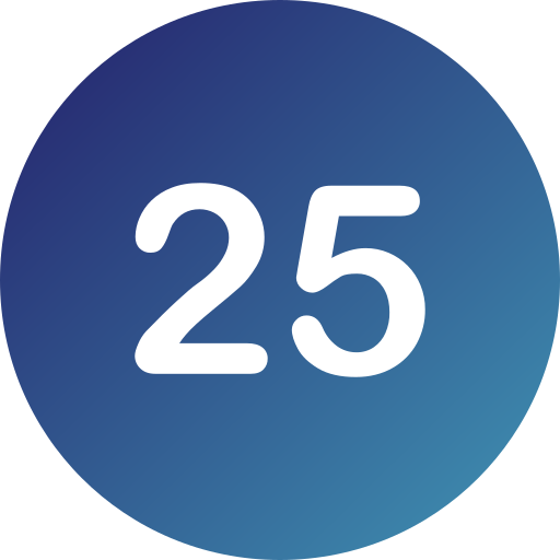 número 25 icono gratis