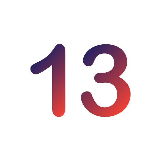 número 13 icono gratis