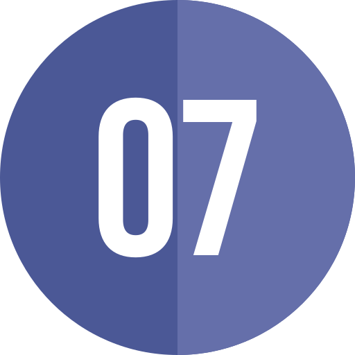 Number 7 Generic Color Fill Icon