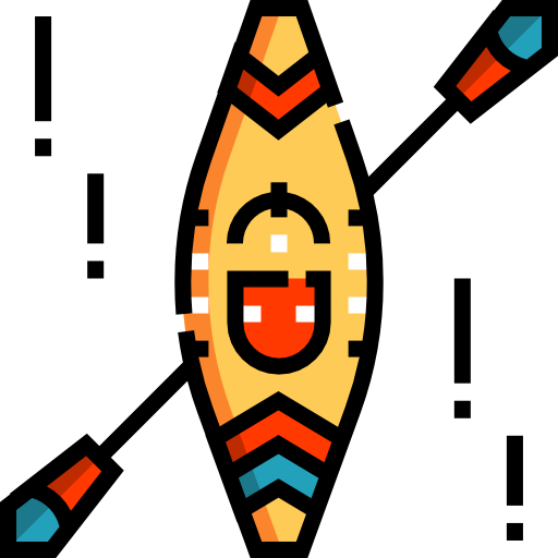 Kayak Detailed Straight Lineal color icon