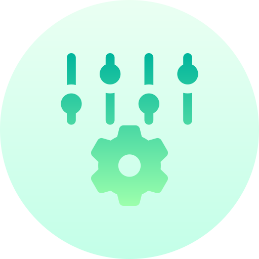 Cogwheel Basic Gradient Circular Icon