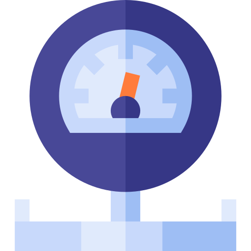 Pressure gauge Basic Straight Flat icon