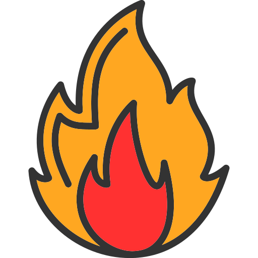 Flame Generic Outline Color icon