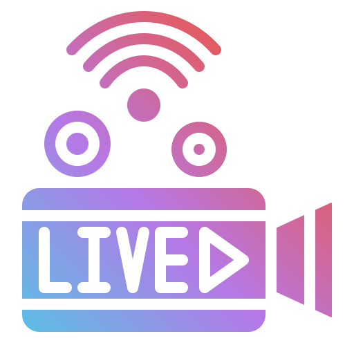 transmisión en vivo icono gratis