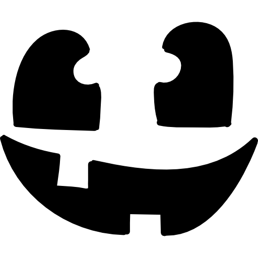 Pumpkin Face Hand Drawn Black icon