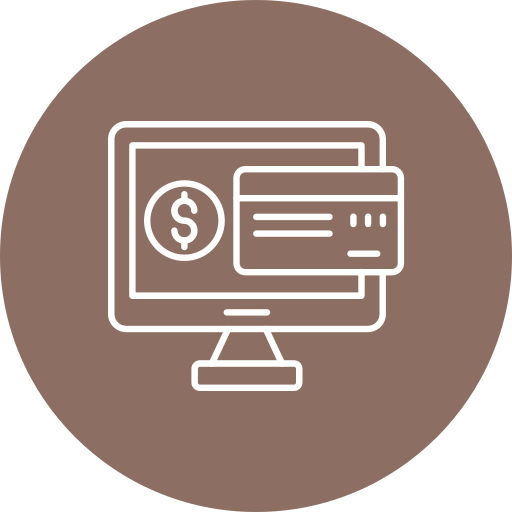 pago en línea icono gratis